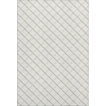 8' X 10' Ivory And Taupe Geometric Washable Area Rug With UV Protection