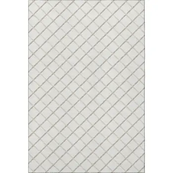 8' X 10' Ivory And Taupe Geometric Washable Area Rug With UV Protection