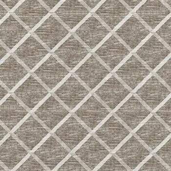 3' X 5' Taupe And Ivory Geometric Washable Area Rug With UV Protection