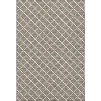 8' X 10' Taupe And Ivory Geometric Washable Area Rug With UV Protection