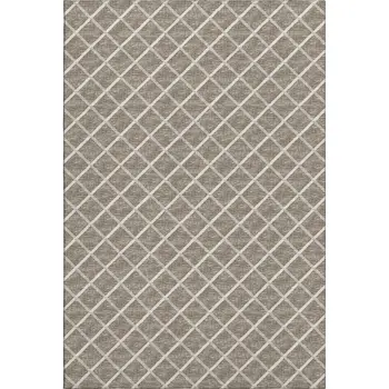 10' X 14' Taupe And Ivory Geometric Washable Area Rug With UV Protection