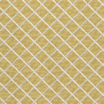 3' X 5' Gold And Ivory Geometric Washable Area Rug With UV Protection