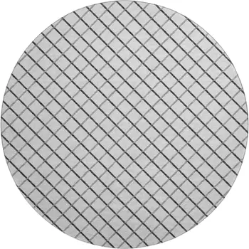 8' Gray And Black Geometric Washable Round Rug With UV Protection