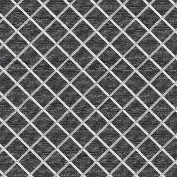 5' X 8' Black And Ivory Geometric Washable Area Rug With UV Protection