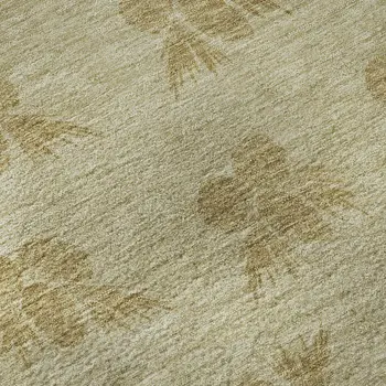 10' X 14' Brown Beige And Rust Animal Print Washable Area Rug With UV Protection