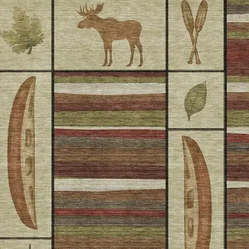3' X 5' Brown Beige And Rust Animal Print Washable Area Rug With UV Protection