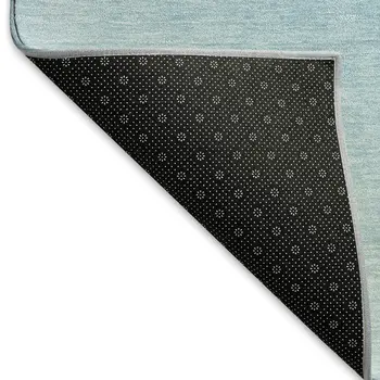 5' X 8' Caribbean Blue Emerald And Beige Nautical Washable Area Rug With UV Protection