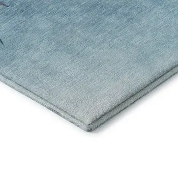 5' X 8' Caribbean Blue Emerald And Beige Nautical Washable Area Rug With UV Protection