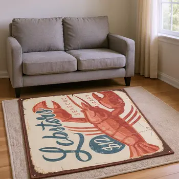 9' X 12' Beige Salmon And Brown Nautical Washable Area Rug With UV Protection