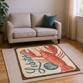 10' X 14' Beige Salmon And Brown Nautical Washable Area Rug With UV Protection