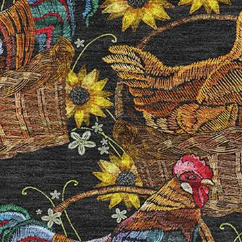 3' X 5' Midnight Yellow And Brown Animal Print Washable Area Rug With UV Protection