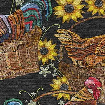 8' X 10' Midnight Yellow And Brown Animal Print Washable Area Rug With UV Protection