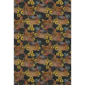 9' X 12' Midnight Yellow And Brown Animal Print Washable Area Rug With UV Protection