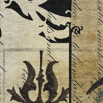 3' X 5' Midnight Red And Beige Animal Print Washable Area Rug With UV Protection
