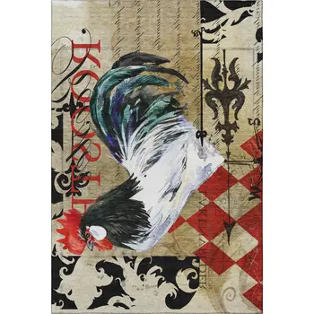 8' X 10' Midnight Red And Beige Animal Print Washable Area Rug With UV Protection