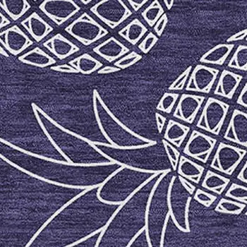3' X 5' Blue And Ivory Botanical Leaves Washable Area Rug With UV Protection