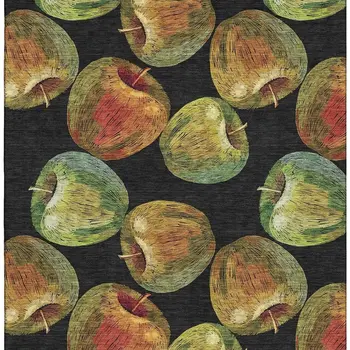 3' X 5' Midnight Green And Red Geometric Washable Area Rug With UV Protection