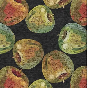 8' X 10' Midnight Green And Red Geometric Washable Area Rug With UV Protection