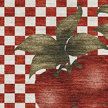 3' X 5' Red And Ivory Geometric Washable Area Rug With UV Protection