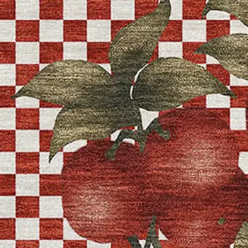 8' X 10' Red And Ivory Geometric Washable Area Rug With UV Protection