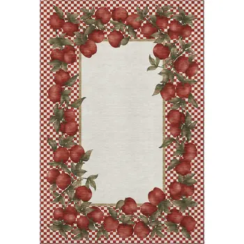 8' X 10' Red And Ivory Geometric Washable Area Rug With UV Protection