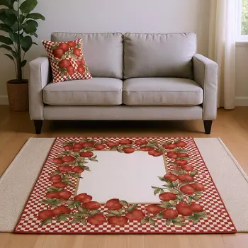 9' X 12' Red And Ivory Geometric Washable Area Rug With UV Protection