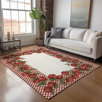 9' X 12' Red And Ivory Geometric Washable Area Rug With UV Protection