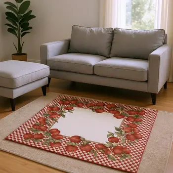 10' X 14' Red And Ivory Geometric Washable Area Rug With UV Protection
