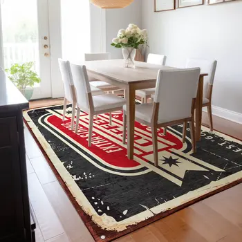 8' X 10' Midnight Red And Ivory Geometric Washable Area Rug With UV Protection