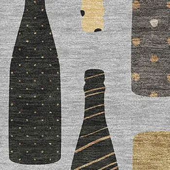 3' X 5' Gray Gold And Black Geometric Washable Area Rug With UV Protection