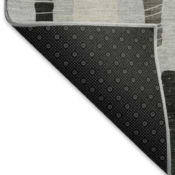 10' X 14' Gray Gold And Black Geometric Washable Area Rug With UV Protection