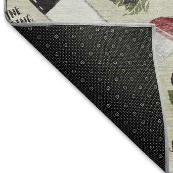 8' X 10' Ivory Purple And Green Geometric Washable Area Rug With UV Protection