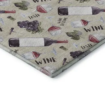 10' X 14' Ivory Purple And Green Geometric Washable Area Rug With UV Protection