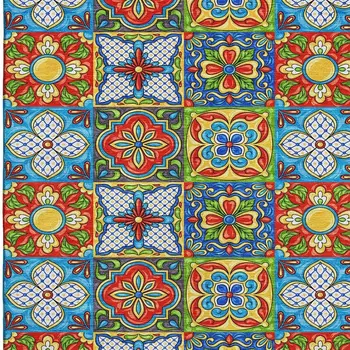 3' X 5' Blue Red Yellow And Green Geometric Washable Area Rug With UV Protection