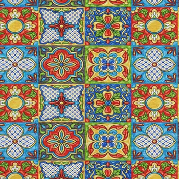 9' X 12' Blue Red Yellow And Green Geometric Washable Area Rug With UV Protection