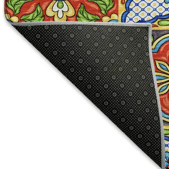 10' X 14' Blue Red Yellow And Green Geometric Washable Area Rug With UV Protection