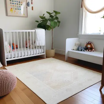 10' X 14' Gray And Ivory Geometric Washable Area Rug With UV Protection