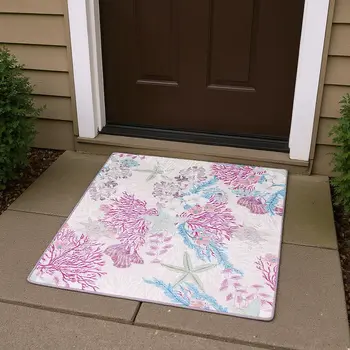 3' X 5' Raspberry Ivory And Blue Geometric Washable Area Rug With UV Protection