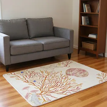 8' Cinnamon Ivory And Plum Geometric Washable Round Rug With UV Protection