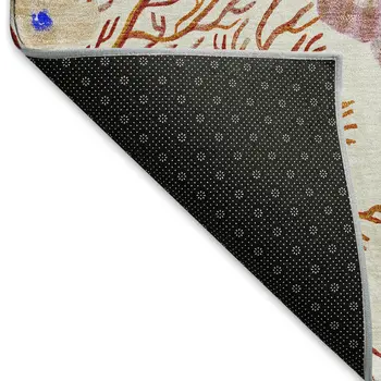 8' X 10' Cinnamon Ivory And Plum Geometric Washable Area Rug With UV Protection
