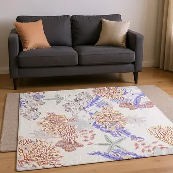 10' X 14' Cinnamon Ivory And Plum Geometric Washable Area Rug With UV Protection