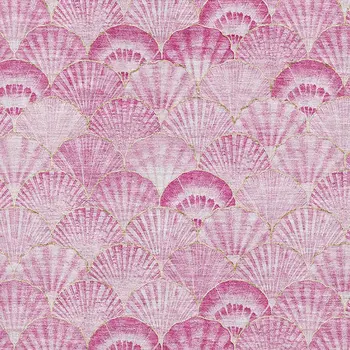 9' X 12' Pink And Ivory Geometric Washable Area Rug With UV Protection