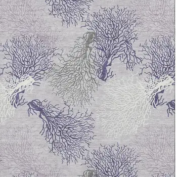 9' X 12' Purple Ivory And Gray Geometric Washable Area Rug With UV Protection