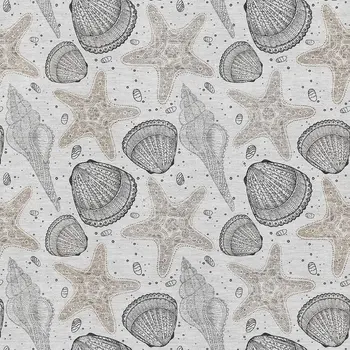 5' X 8' Light Gray And Charcoal Geometric Washable Area Rug With UV Protection