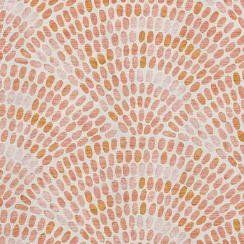 9' X 12' Peach And Ivory Geometric Washable Area Rug With UV Protection