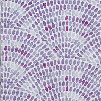 10' X 14' Purple And Ivory Geometric Washable Area Rug With UV Protection