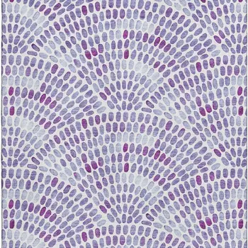 10' X 14' Purple And Ivory Geometric Washable Area Rug With UV Protection