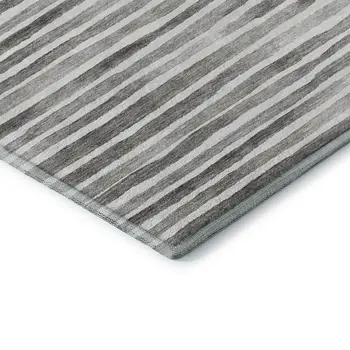 9' X 12' Gray And Charcoal Geometric Washable Area Rug With UV Protection