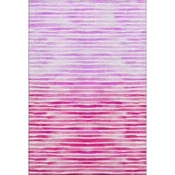 3' X 5' Pink Purple And Ivory Geometric Washable Area Rug With UV Protection