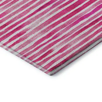 3' X 5' Pink Purple And Ivory Geometric Washable Area Rug With UV Protection